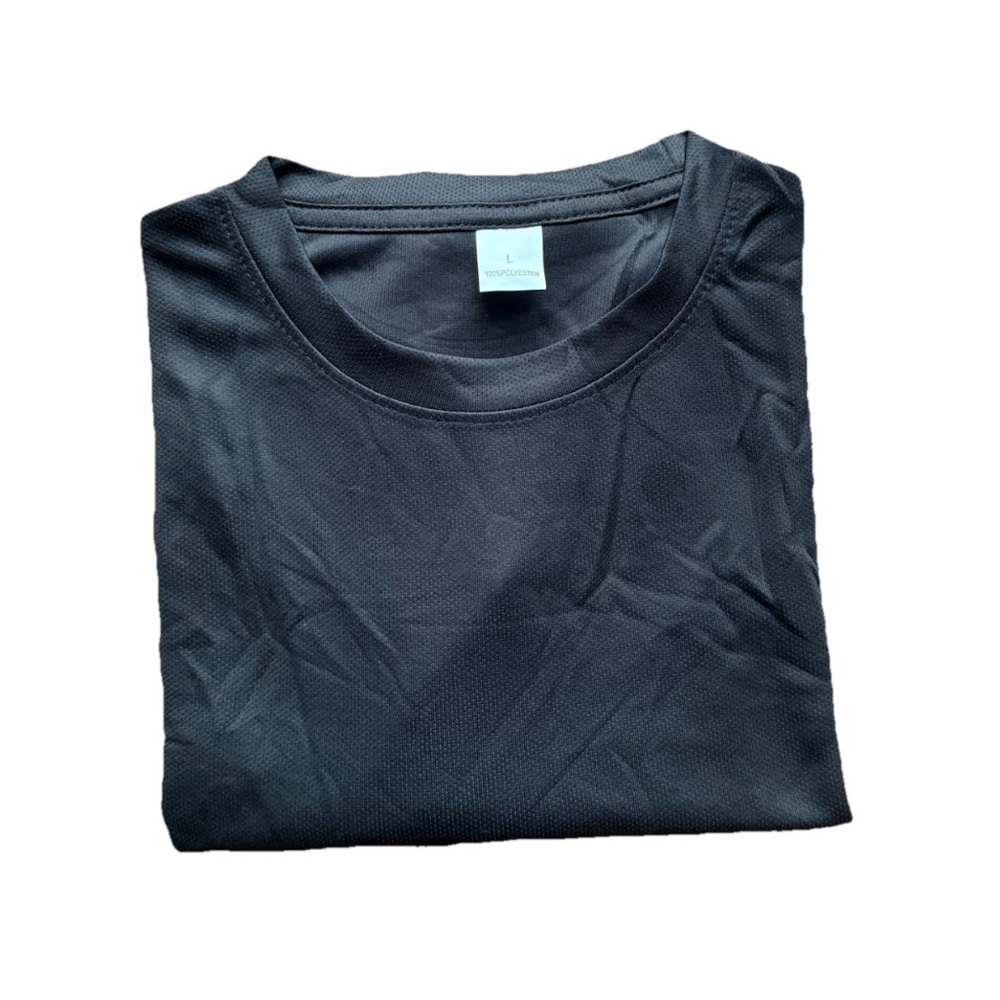 Men’s Black Long Sleeve Quick Dry Athletic Shirt Size L